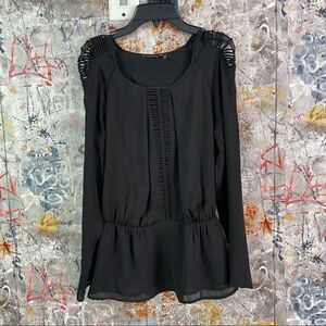 Marciano Guess Black Peplum blouse Cutout Sleeves Top
